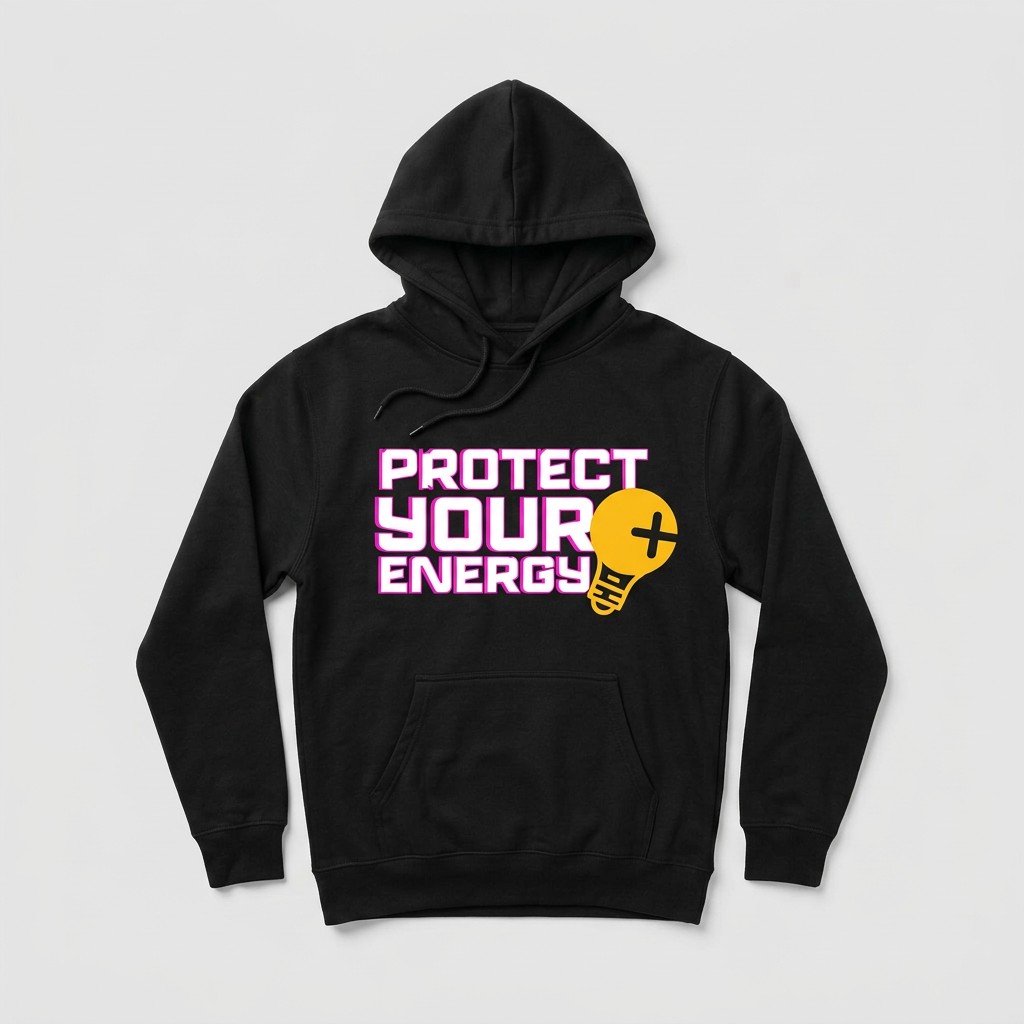 Protect Your Energy Hoodie - Back with Protect Your Energy design